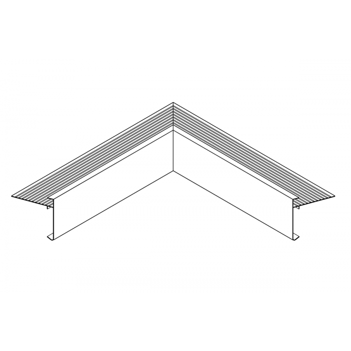 Aluminium Binnenhoek Antraciet RAL7016 - 60 x 64 x 500 mm